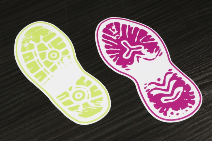 Footprint Stickers Custom Foot And, Vinyl Footprint Floor Stickers